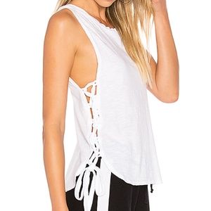LNA Tied Up Tank Top in White